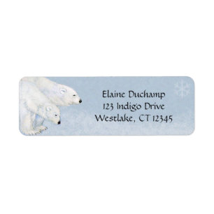 Returetiketter för polar Bear Winter Magic Returadress Etikett