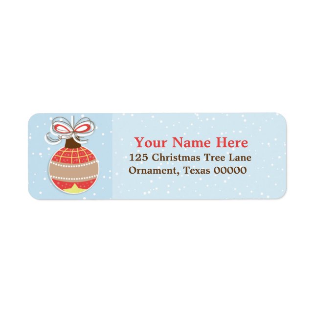 Returetiketter för prydnadsföremål under julen returadress etikett (Framsidan)