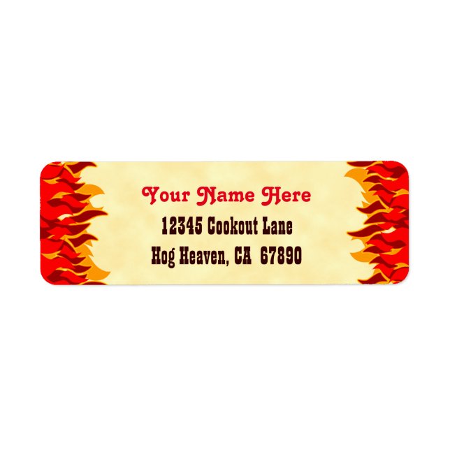 Returetiketter för Red Hett Flames Anpassningsbar Returadress Etikett (Framsidan)