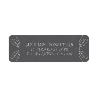 Returetiketter för Romantisk skriptkalkboard Returadress Etikett