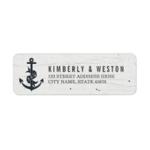 Returetiketter för Rustic Anchor Monogram