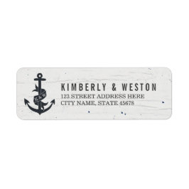 Returetiketter för Rustic Anchor Monogram Returadress Etikett