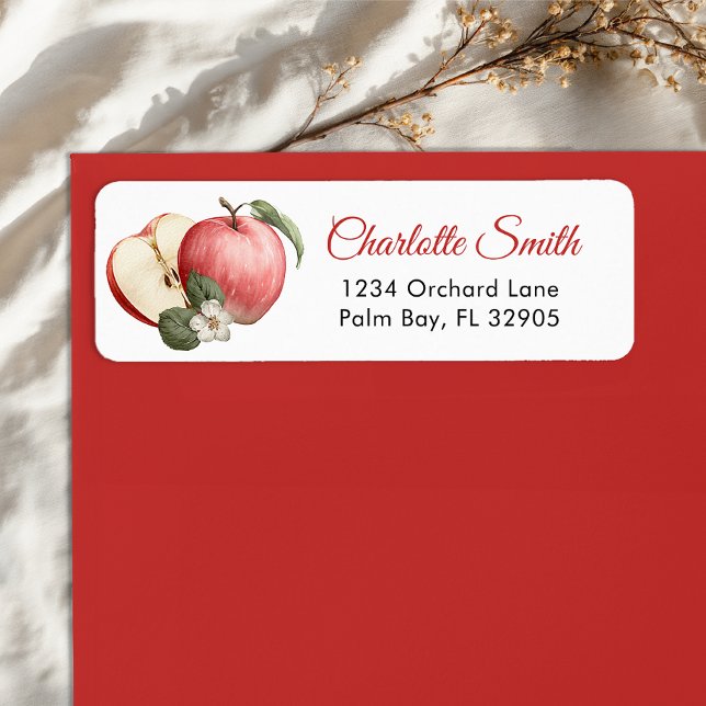 Returetiketter för Rustic Apple Baby Shower Returadress Etikett (Apple return address label )