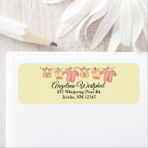 Returetiketter för socker och spice Baby Shower