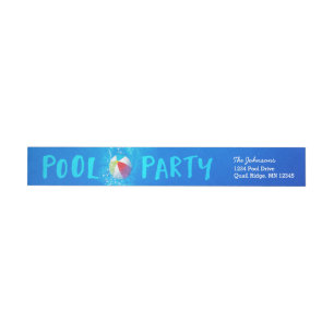 Returetiketter för sommarbassängparty etikettband