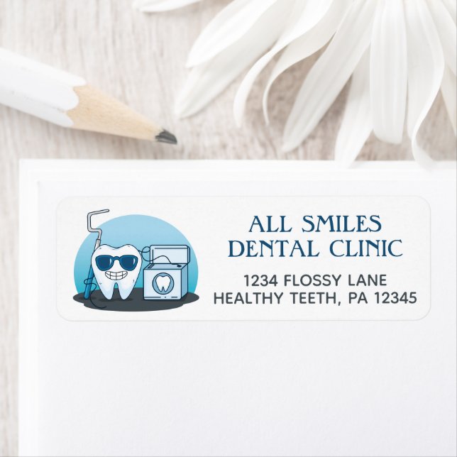 Returetiketter för tandläkarkontor returadress etikett (Insitu)