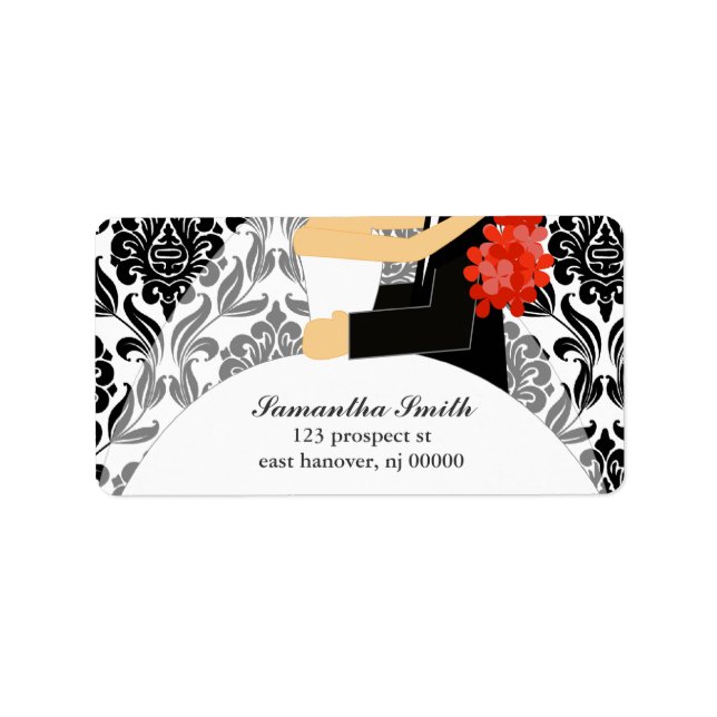 Returetiketter för tegel och groom adressetikett (Framsidan)