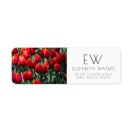 RETURETIKETTER FÖR TULIP-FLÖDESFOTOGRAPH RETURADRESS ETIKETT