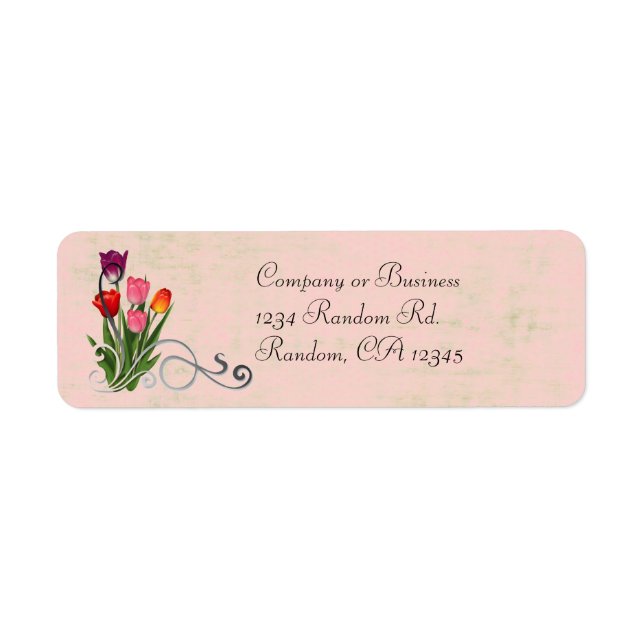 Returetiketter för tulipsnurrning returadress etikett (Framsidan)
