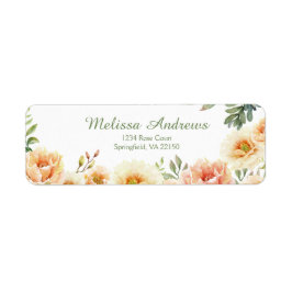 Returetiketter för vattenfärgen blommigt returadress etikett