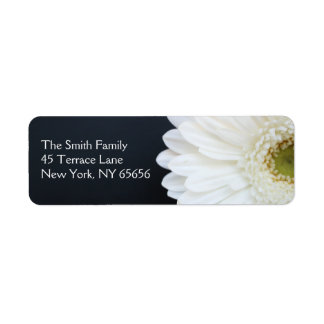 Returetiketter för vit Daisy Returadress Etikett