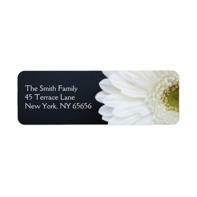 Returetiketter för vit Daisy Returadress Etikett (Framsidan)