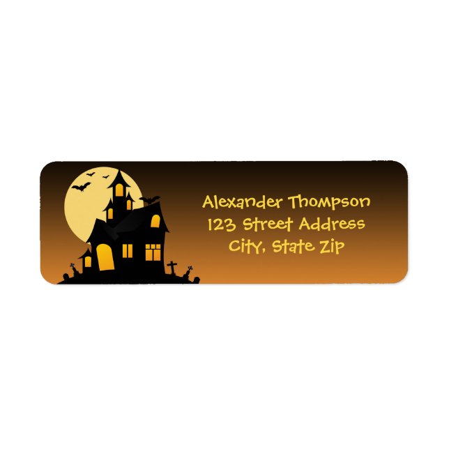 Returetiketter från Hundrakion House Halloween Returadress Etikett (Framsidan)