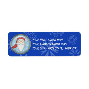 Returetiketter från Snowflake Santa Returadress Etikett