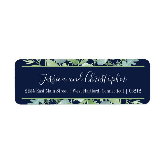 Returetiketter i Blommigten Eucalyptus Berry Returadress Etikett (Framsidan)