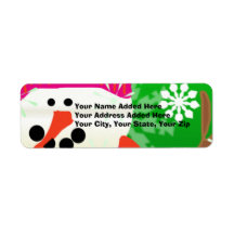 Returetiketter i Bright Lycklig Snögubbe