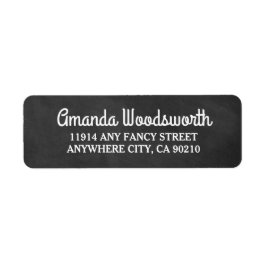 Returetiketter i Chalkboard Rustic Bröllop Returadress Etikett