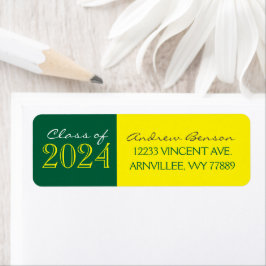 Returetiketter i gult och Grönt Studenten Returadress Etikett