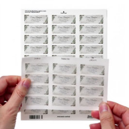 Returetiketter i Rustig damm i vit ros Returadress Etikett