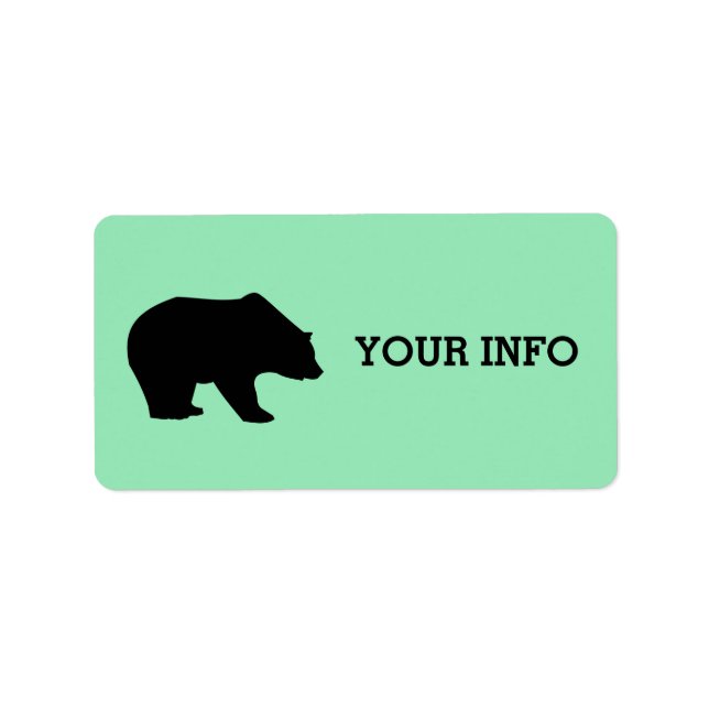 Returetiketter MED GRIZISKT BEAR Adressetikett (Framsidan)