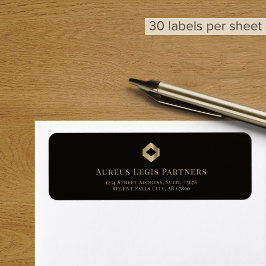 Returetiketter med Guld Logotyp Returadress Etikett
