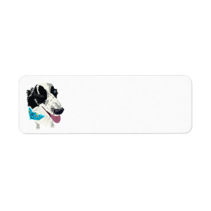 returetiketter med Scarged Gräns Collie Returadress Etikett