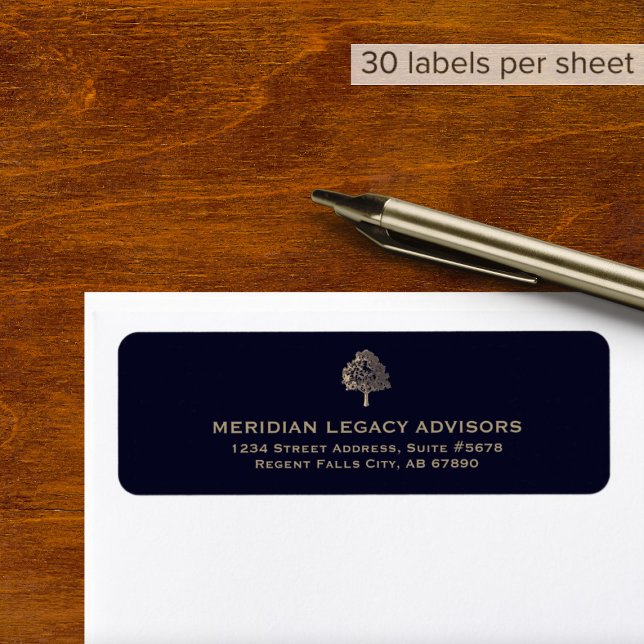 Returetiketter med Träd Logotyp Returadress Etikett (Skapare uppladdad)