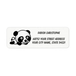 Returetiketter. Panda. Returadress Etikett