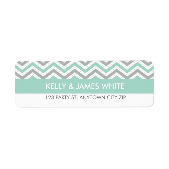 RETURETIKETTER: pastellköttet Chevron rand Returadress Etikett (Framsidan)