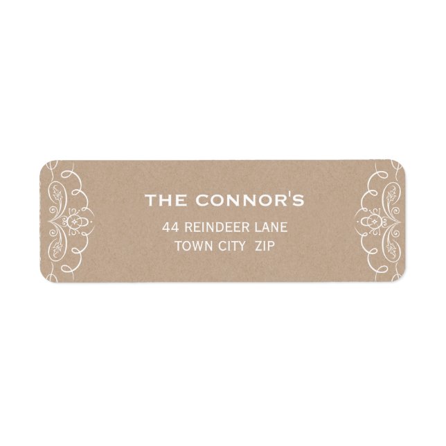 RETURETIKETTER, snyggt, elegant Returadress Etikett (Framsidan)