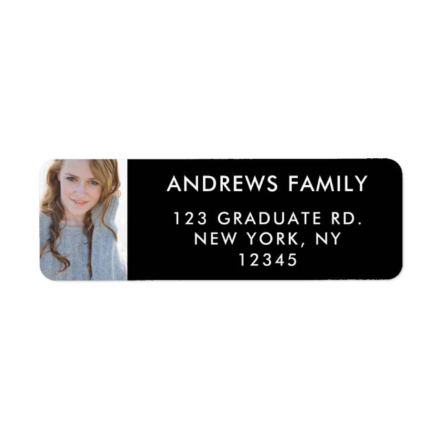 Returetiketter | Student Photo Anpassningsbar Returadress Etikett (Framsidan)