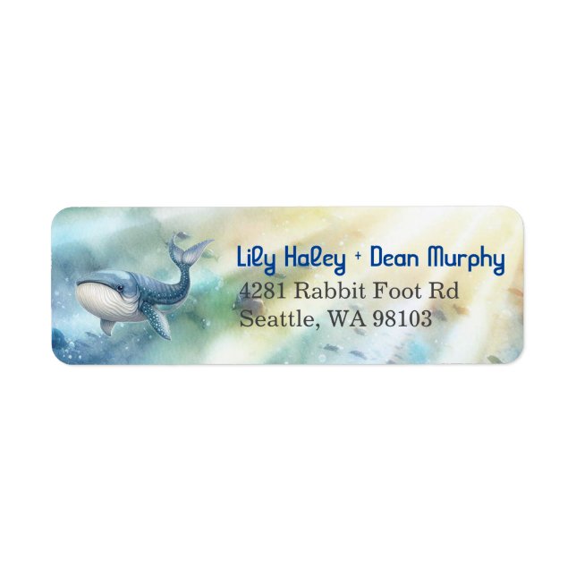 Returetiketter under Sea Baby Shower Returadress Etikett (Framsidan)