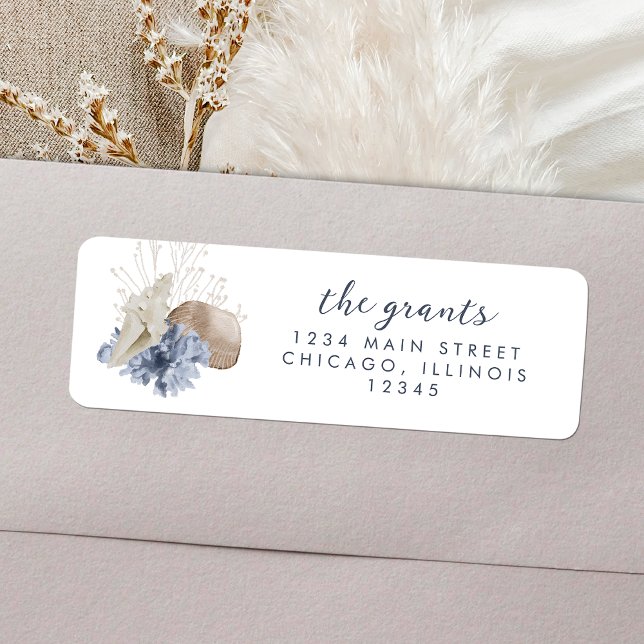 Returetiketter vid havs och Hälsning vid kusten Returadress Etikett (Seas and Greetings Coastal Return Address Labels)