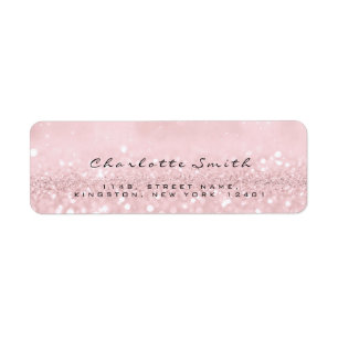 Returetiketter vid OSAN vid Rosa ros Glitter Returadress Etikett
