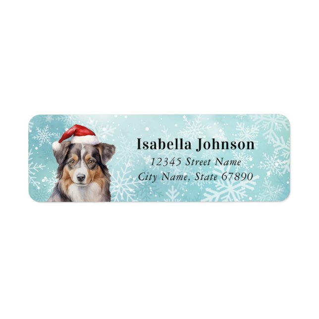 Returetiketterna australian shepherd Hund Returadress Etikett (Framsidan)