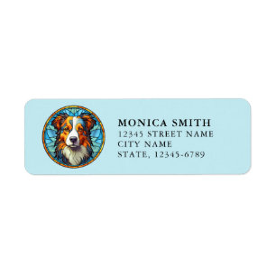 Returetiketterna australian shepherd returadress etikett
