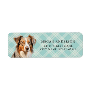 Returetiketterna australian shepherd returadress etikett