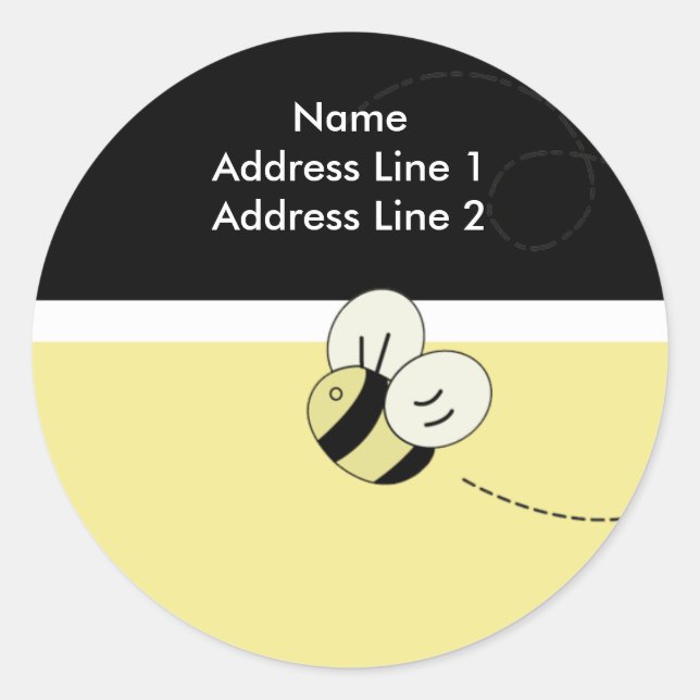 RETURETIKETTERNA BEE LYCKLIG HUMLA RUNT KLISTERMÄRKE (Framsida)