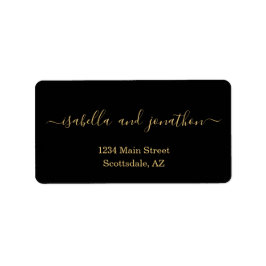 Returetiketterna Black & Guld Bröllop Adressetikett
