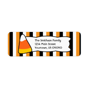 Returetiketterna candy corn Rand Returadress Etikett