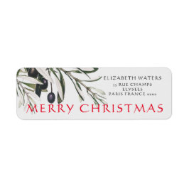 RETURETIKETTERNA CHRISTMAS OLIVE GREN RETURADRESS ETIKETT