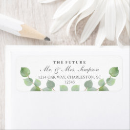 Returetiketterna Eucalyptus Guld Glitter Returadress Etikett