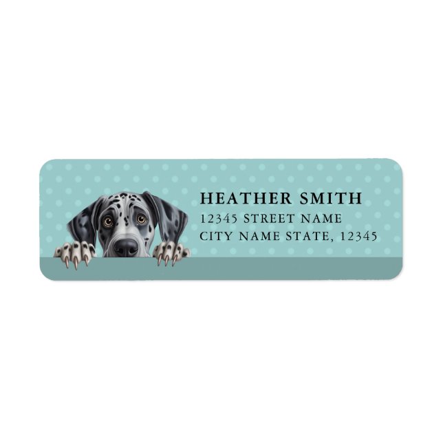 Returetiketterna great dane returadress etikett (Framsidan)