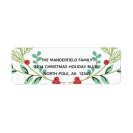 Returetiketterna grenar och Berries Helgdag Returadress Etikett