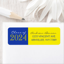 Returetiketterna gult och Blå Studenten Returadress Etikett