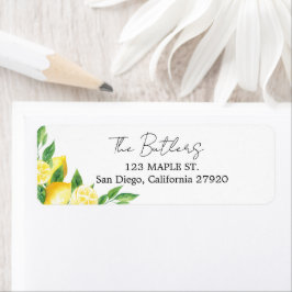 Returetiketterna Lemon och Greenery Returadress Etikett