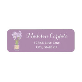 Returetiketterna Mason Burk och Lavender Returadress Etikett