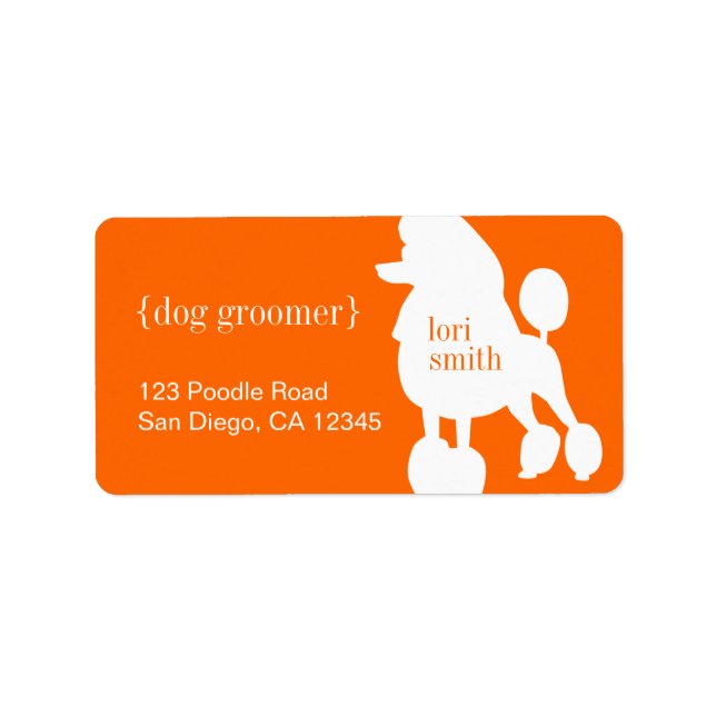 Returetiketterna pudel adressetikett (Framsidan)