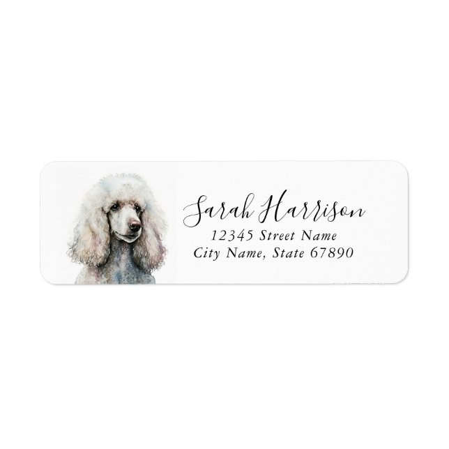 Returetiketterna pudel Hund Returadress Etikett (Framsidan)
