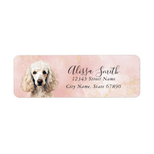 Returetiketterna pudel Hund Returadress Etikett